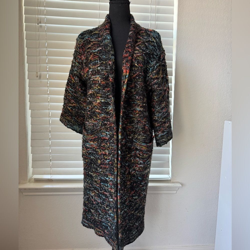Anthropologie Do Everything In Love Duster Cardigan OS Multicolor Open Front Y2K